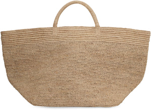 Vanilla raffia tote bag-1